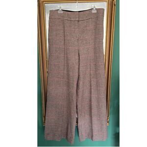 NWT Elie Tahari The Barnet High-Rise Wide-Leg Wool Plaid Pants